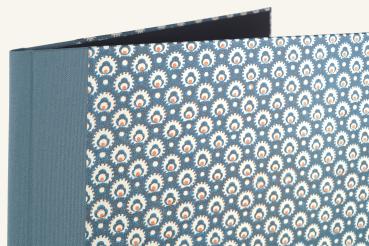 Folder blue yellow, "Fips", printed folder, handmade